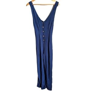 RIP CURL Navy Blue Casual Bohemian Flowy Beachy Jumpsuit Size Small